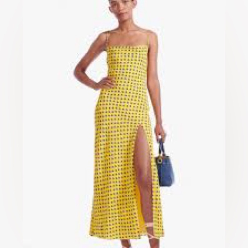 NWT Staud Bellamy Lace Up Back Floral Dress Soleil Calico - Picture 3 of 8